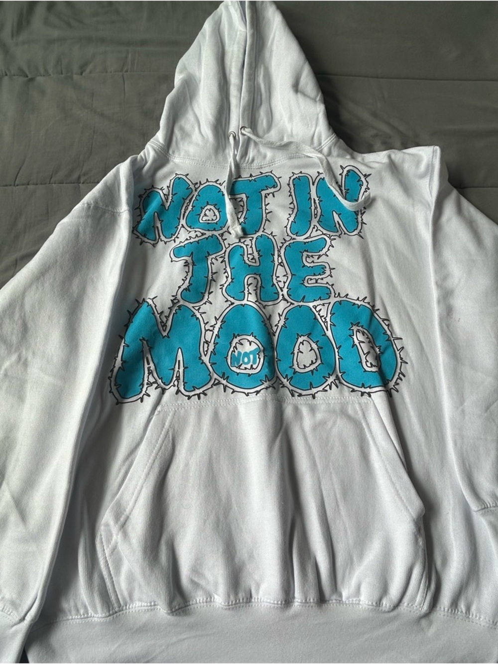 Mood Swings “Not In The Mood" Blue Graphic Hoodie